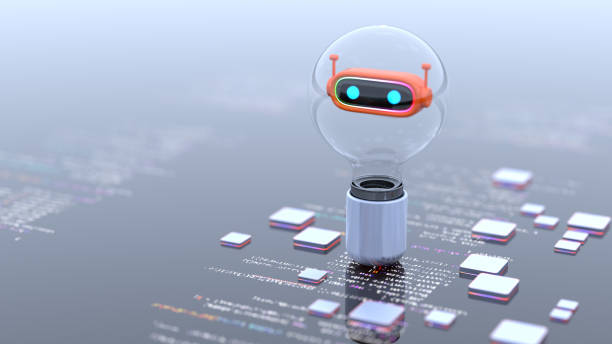 A cute robot assistant on a digital screen symbolizes AI's integration into daily tasks, enhancing efficiency.